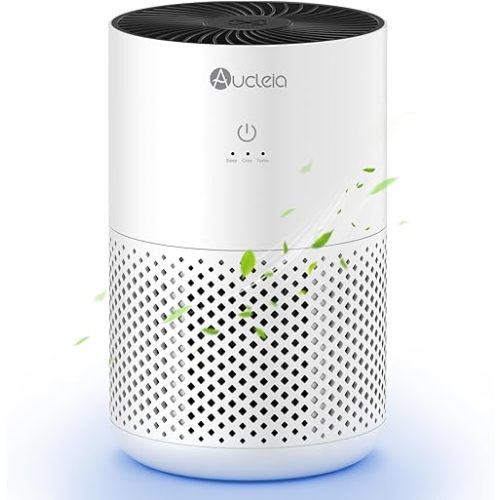 Air Purifiers for Bedroom up to 588 Ft², 20dB Bedroom Air Purifier for Small Room Removes Dust Pets Hair Smoke Odor with Aromatherapy Function(White)