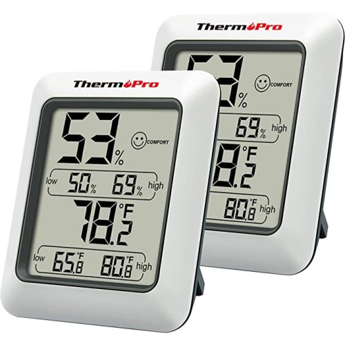 ThermoPro TP50 2 Pieces Digital Hygrometer Indoor Thermometer Room Thermometer and Humidity Gauge with Temperature Humidity Monitor