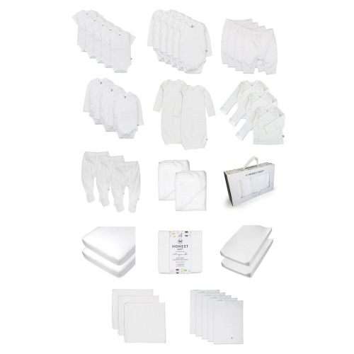 Baby 50-Piece Oh Baby Organic Cotton Gift Set, Pure White