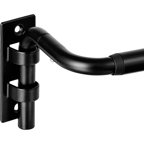 ENJOYBASICS Blackout Curtain rod for windows 66 to 120, Wrap Around Curtain Rods for Bedroom, Living Room, Adjustable from 30 to 129 Inches, Matte Black