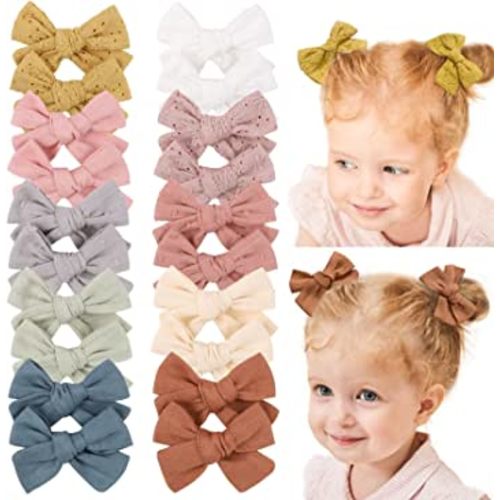20pcs Baby Girl Hair Bows Clips Fully Lined Barrettes Hair Accessories for Little Girls Toddler Kids Teens
