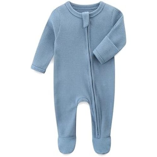 Baby Footies with Mittens, Infant 2-Way Zip Organic Cotton Jumpsuit