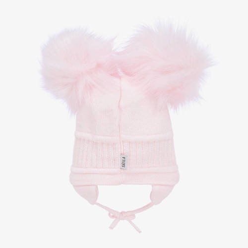 Sätila of Sweden - Girls Pink Tindra Double Pom-Pom Hat | Childrensalon