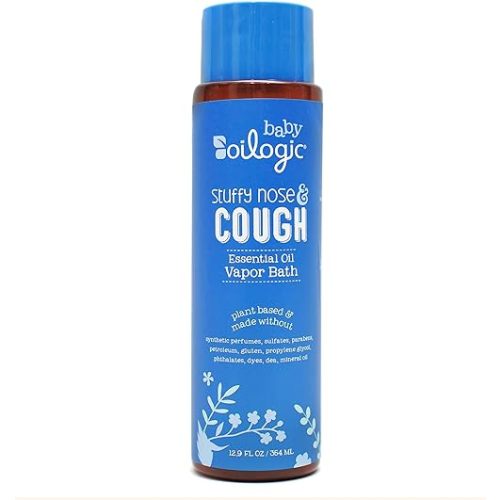 Oilogic Stuffy Nose and Cough Vapor Bath Relief for Babies & Toddlers, Essential Oil Breathe Blend - Naturally Soothes with 100% Pure Lavandin, Orange, Eucalyptus Oil & More - 12.9 fl oz