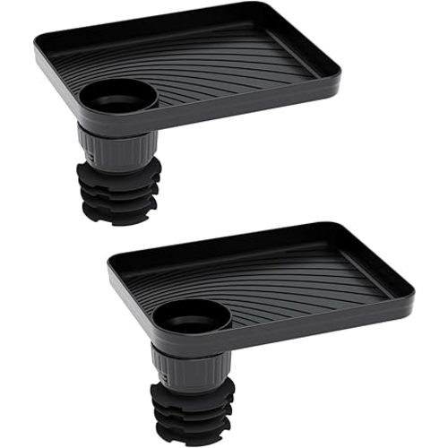 SEVEN SPARTA Car Seat Tray for Kids Toddler Travel with Soft Rubber Base, Rotatable and Removable Cup Holder Snack Tray for Food Color and Play for Family Road Trip Essentials (2, Standard Base)