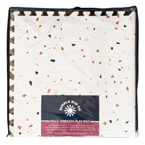 Play Mat for Baby, Toddler and Infants, Six Interlocking Tiles made with Soft Non-Toxic EVA Foam, 4x6 feet (Multi Terrazzo)