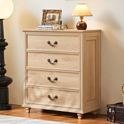 Joaxswe 37.1" Tall Dresser for Bedroom with 4 Drawers, Drawer Dresser with Storage Freestanding, Wooden Closet Storage Chest for Living Room,Entryway