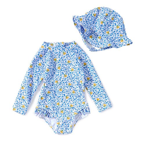 Adventurewear 360 Baby Girls 3-24 Month Lemon One-Piece Rash Guard Swimsuit