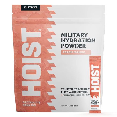 HOIST Premium Military Hydration Powder - Electrolyte Drink Mix- Powder Stick Pack, Grape (12 Sticks Per Pack)