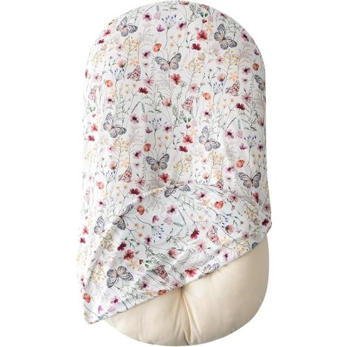 Little Jump Baby Lounger Cover Soft Cotton Slipcover Fits Newborn Lounger for Baby Boys and Girls (Buttfly)