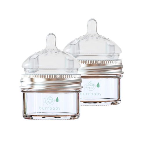 3.5oz Natural Glass Baby Bottles – extra slow flow - 2 pack