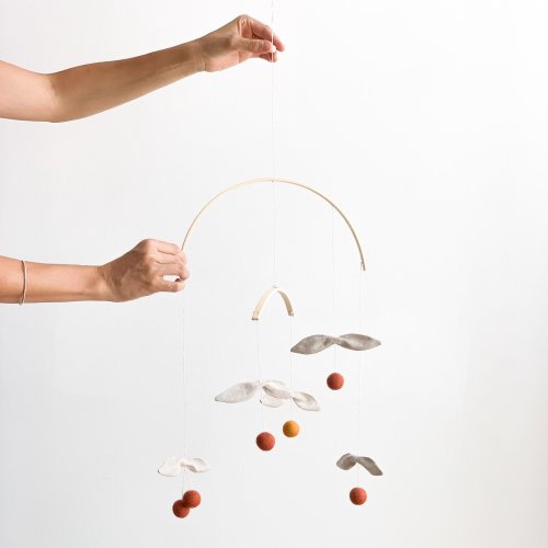 Nursery mobile, Cherries baby mobile, Minimal baby mobile, Nursery decoration, Neutral baby mobile, Newborn gift, Neutral nursery deco