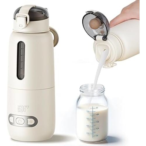Portable Milk Warmer for Baby,Cordless Bottle Warmer for Water, Breastmilk, Baby Formula On The Go, Fast Warming & Precise Temp Control, USB Rechargeable Bottle Warmer for Travel, Car, Outdoors,10oz