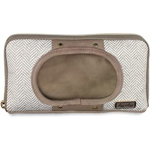 Itzy Ritzy Travel Wipes Case – Portable, On-The-Go Baby Wipes Holder Including Removable Clips for Car Visor Or Seat Back, Designed to Hold Packs of Up to 64 Wipes, Vanilla Latte