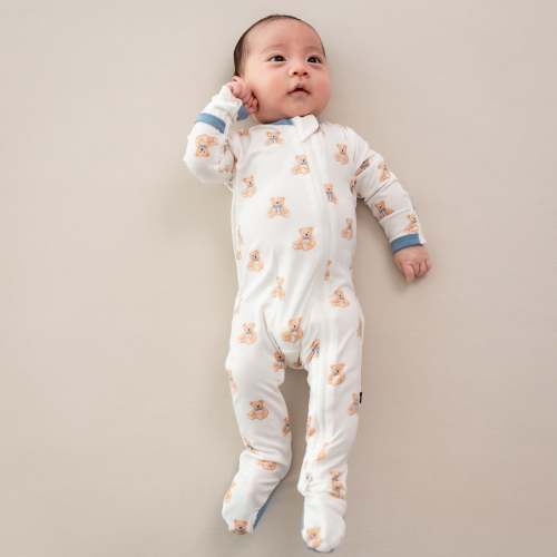 Zippered Footie in Teddy Bear