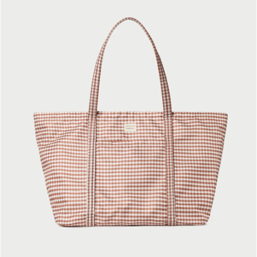 Dina Brown Gingham Travel Tote | Totes | Handbags