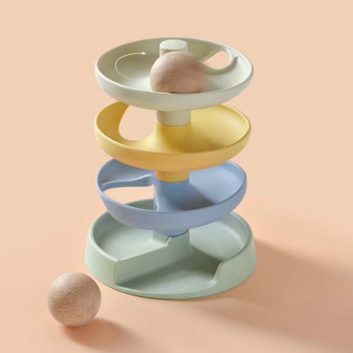 Montessori Ball Drop Toy, Silicone Spiral Tower for Babies 10M+ – baby bertie