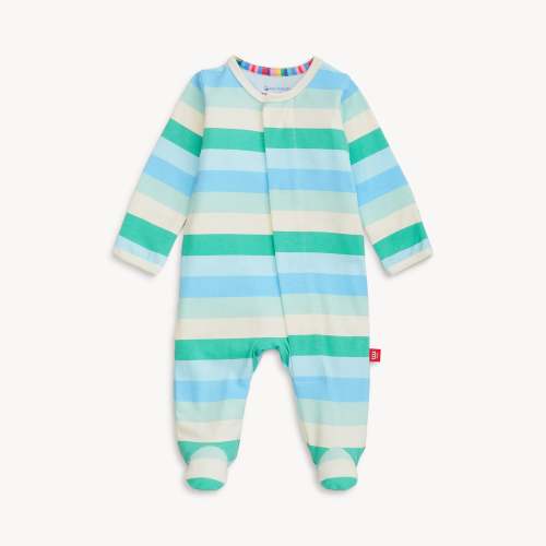blue stripe cloudstretch™ magnetic parent favorite footie – Magnetic Me