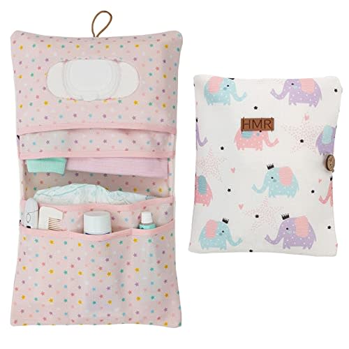 HAMUR Baby Diaper Bag Organizer – Travel-Friendly, Compact & Foldable | Stroller Pouch for Newborn Essentials – Must-Have for Boys & Girls (Elephant)