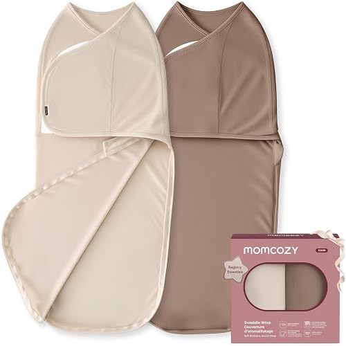 Momcozy Swaddles for Newborns, Quiet Fastener Swaddle Suitable for Infant 0-3 Months, New-Parent-Friendly Sleep Sack, Reduce Startle Reflex, Newborn Boys Girls Registry Essentials, 2-Pack, Harmony