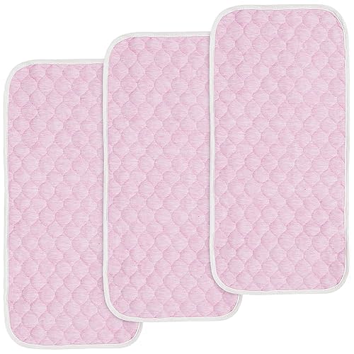 BlueSnail Quilted Thicker Waterproof Changing Pad Liners,3 Count(Pink)