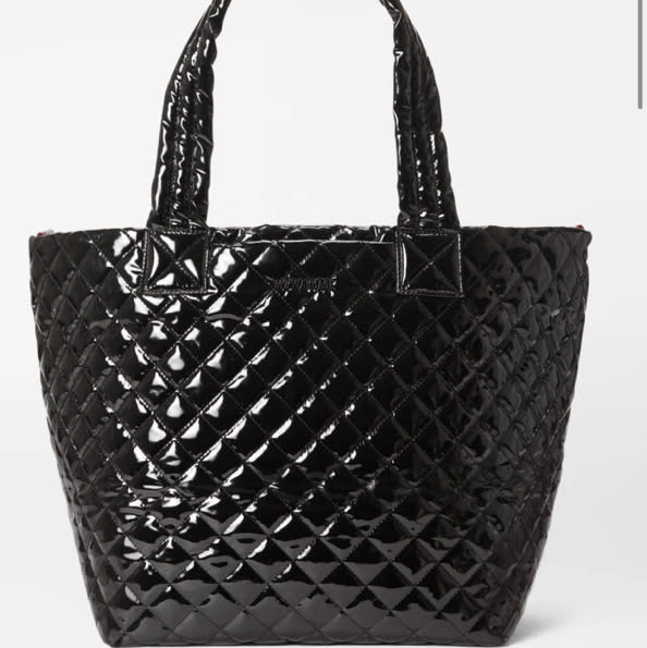 MZ Wallace Black Lacquer Medium Metro Tote Bag Deluxe - Luxury Tote Handbags | MZ Wallace