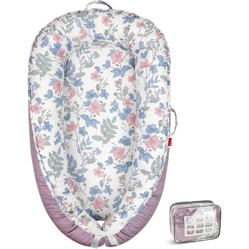 Baby Lounger for Newborn 0-24 Months, Breathable & Soft Baby Nest, Portable and Lightweight Lounger for Home and Travel, Ideal Newborn Babies Essentials