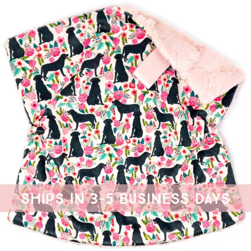 Lovey: Black Lab in Pink Floral. Lovey. Labrador Lovey. Black Lab Lovey. Baby Lovey. Lovie. Minky Lovey. Lovey for Babies. Baby Gift. PYO.