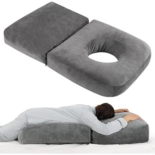 Pregnancy Pillows for Sleeping, 45.3 Inch Pregnancy Massage Pillow Full Body Pillow with Removable Cover - Support for Back, Legs, Belly, HIPS for Pregnant Women (Dark Grey)