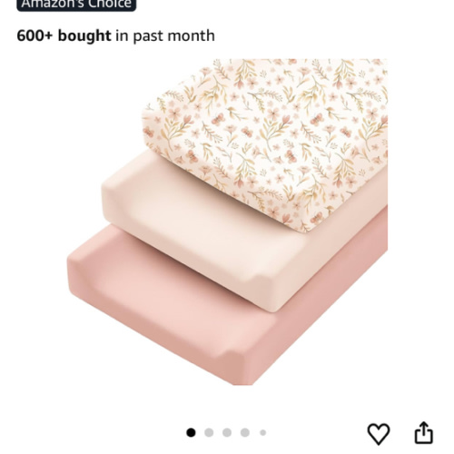 Konssy 3 Pack Stretchy Changing Pad Covers for Girl, Boy, Silky Soft Changing Table Cover, Breathable Baby Nursery Diaper Chang Pad Sheets (Pink Spring)