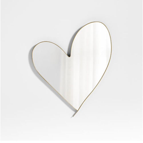 Large Heart Brass Metal Wall Mirror by Leanne Ford