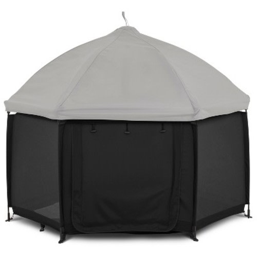 Dream On Me Pop Up Children Playpen Easy Set-Up- Indoor Play House and Outdoor Play Tent with Canopy Cover, Black
