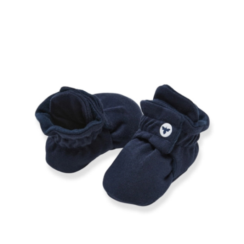 Solid Organic Cotton Baby Booties Midnight