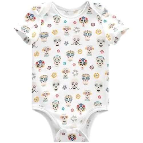 Ollabaky Unisex Baby Bodysuits Short Sleeve Cotton Baby Clothes for Girls 0-24 Months