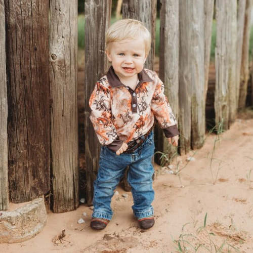 Traveling Cowboy Long Sleeve Polo Oneise Baby (0-18M)