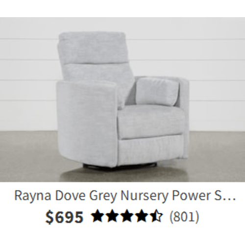 Rayna Ink Blue Nursery Power Swivel Glider Recliner with USB | Rocker | Living Spaces