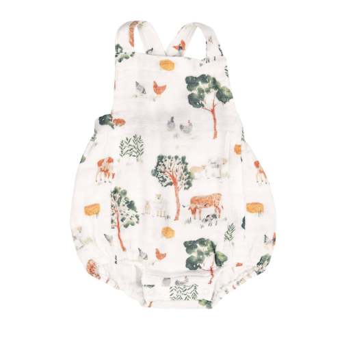 Retro Sunsuit, Farm Friends