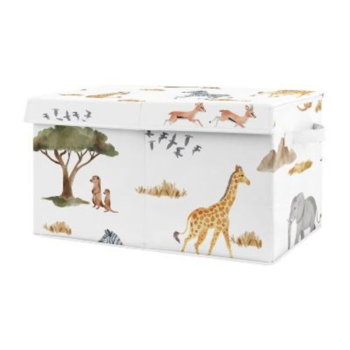 Sweet Jojo Designs Boy Or Girl Gender Neutral Unisex Fabric Storage Toy Bin Jungle Animals Multicolor