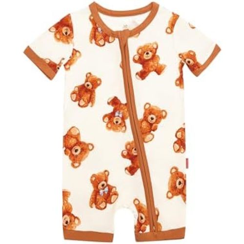Baby Boys Bamboo Viscose Short Sleeve Romper Soft Comfy Infant Summer Jumpsuit