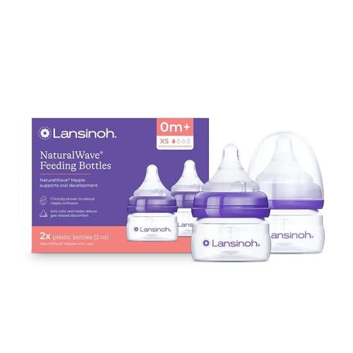 Lansinoh Feeding Bottles - 2 oz, 2 ct