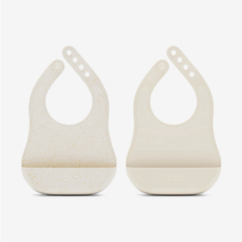 Lalo Non-Toxic, Silicone Baby Bib - Set of 2