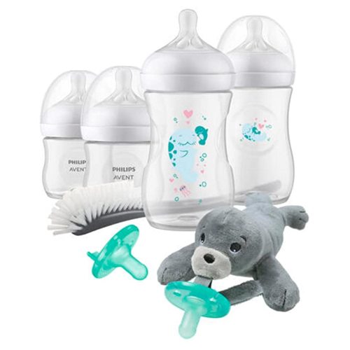 Philips AVENT Natural Baby Bottle with Natural Response Nipple, Gift Set Sea Design, SCD838/05