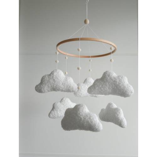 Boucle Handmade Clouds Baby Mobile, Neutral Nursery Mobile, Clouds Baby Crib Mobile, Clouds Mobile, Minimalist Nursery Mobile, Boucle Clouds - Etsy