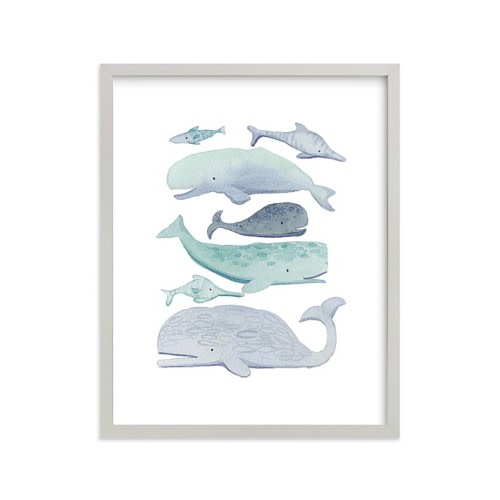 Minted® Blue Whales Wall Art by Kelsey Carlson