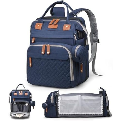 Diaper Bag with Changing Station, Baby diaper bags, Travel Essentials for Moms Dads, Boys, Blue