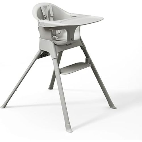 Mompush Olli 7-in-1 Convertible High Chair for Babies and Toddlers – Adjustable Height & Footrest, Dishwasher-Safe Tray, Compact Foldable Design for Easy Storage & Travel, Lightweight Yet Durable