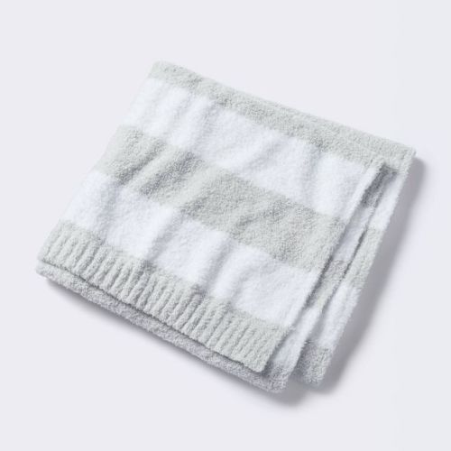 Chenille Stripe Baby Blanket - Gray And White Stripes - Cloud Island™