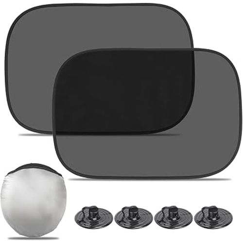 Car Window Shade for Baby (21"x14"), 2 Pack See-Through Car Window Shades with Suction Cups, Car Window Shades for Side Window Complete Kids/Adults/Pets Sun Protection from UV Rays
