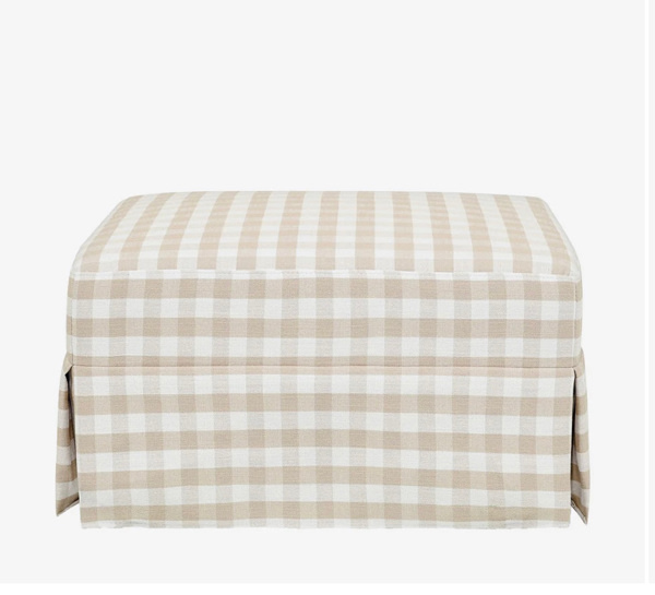 Crawford Gliding Ottoman in Gingham