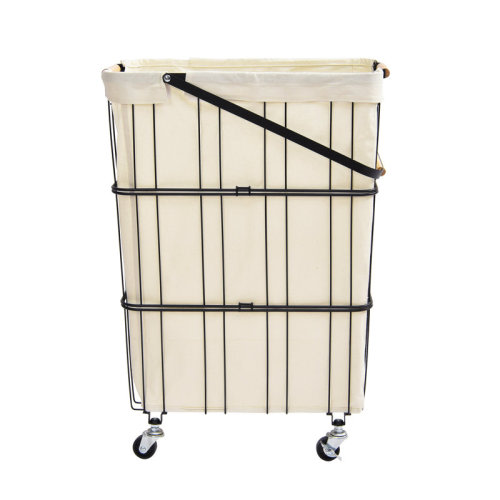 17 Stories Metal Rolling Laundry Basket with Handles | Wayfair